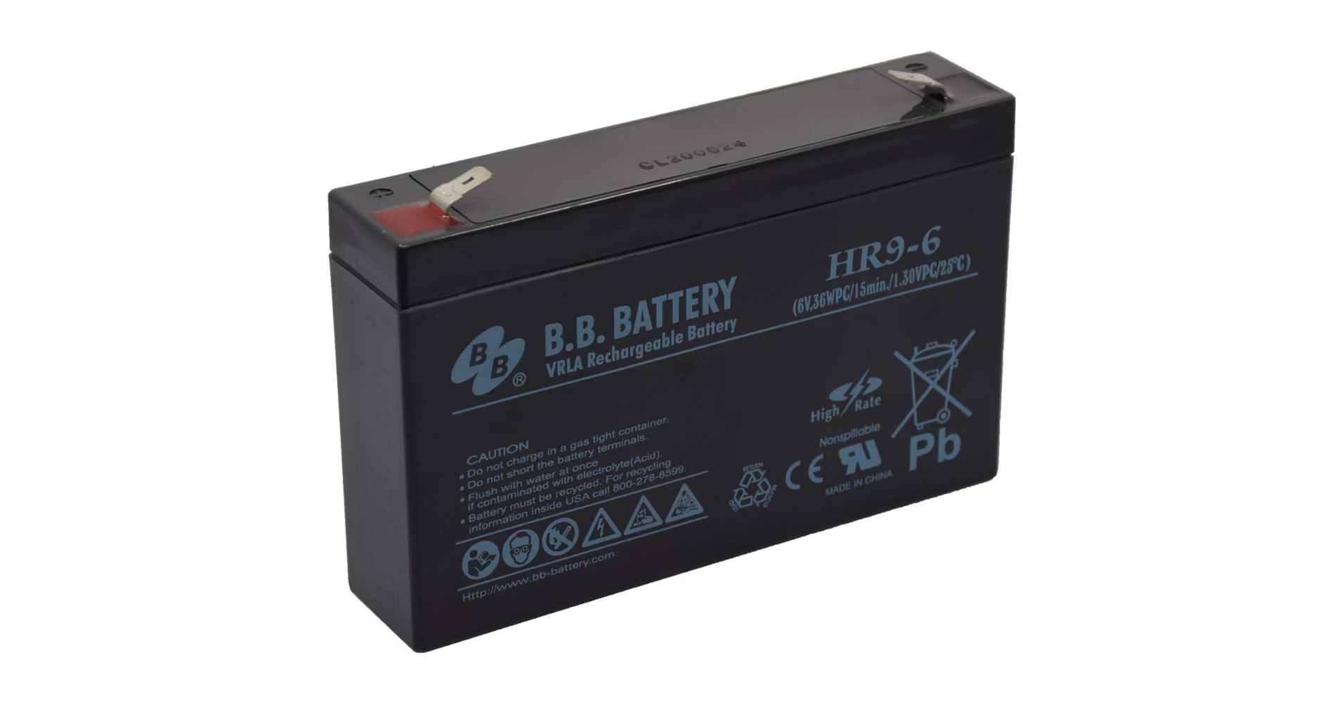 BB Battery 6V 9Ah Zselés akkumulátor HR9-6